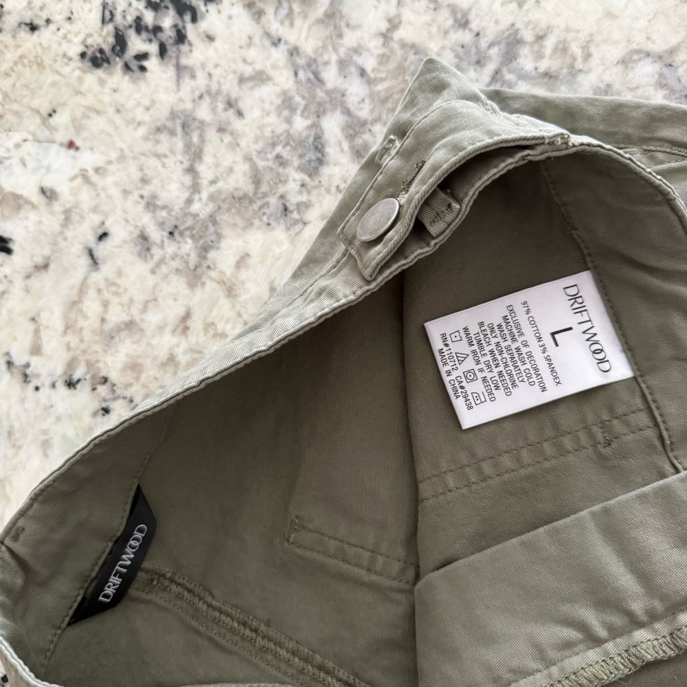 Driftwood Green Utility Boyfriend Crop Floral Embroidery Large - Picture 8 of 16